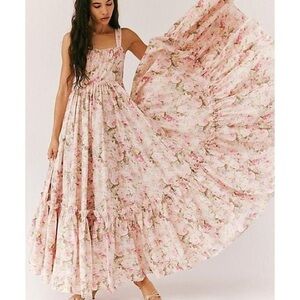 Selkie x FP Floral Pink Maxi Dress